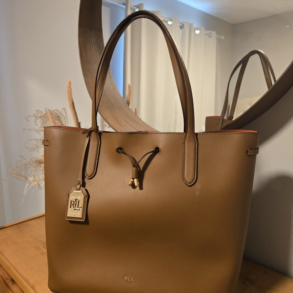 Ralph Lauren Brown Leather Tote Bag